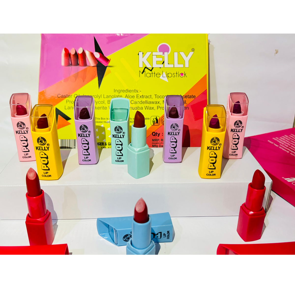 KELLY Matte Lipsticks Pack of 12