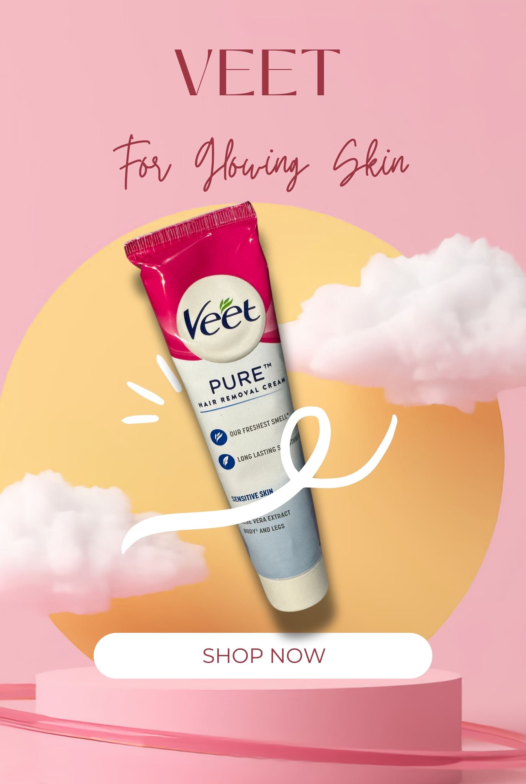 Veet Pure Hair Removal Cream, 100g