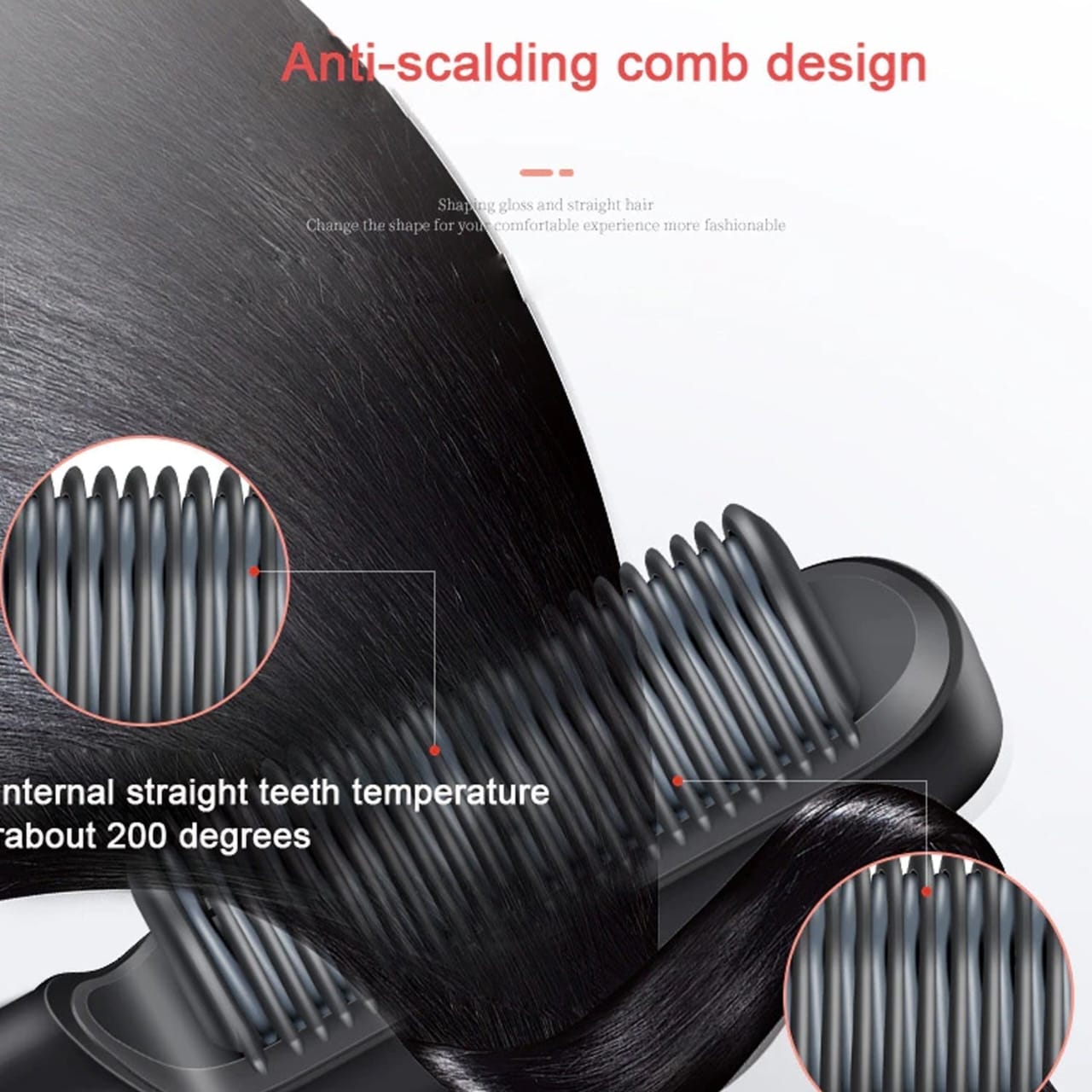 Hqt-909B Hair Straightener Used While Massaging Hair Scalps Head., Hair accessories
