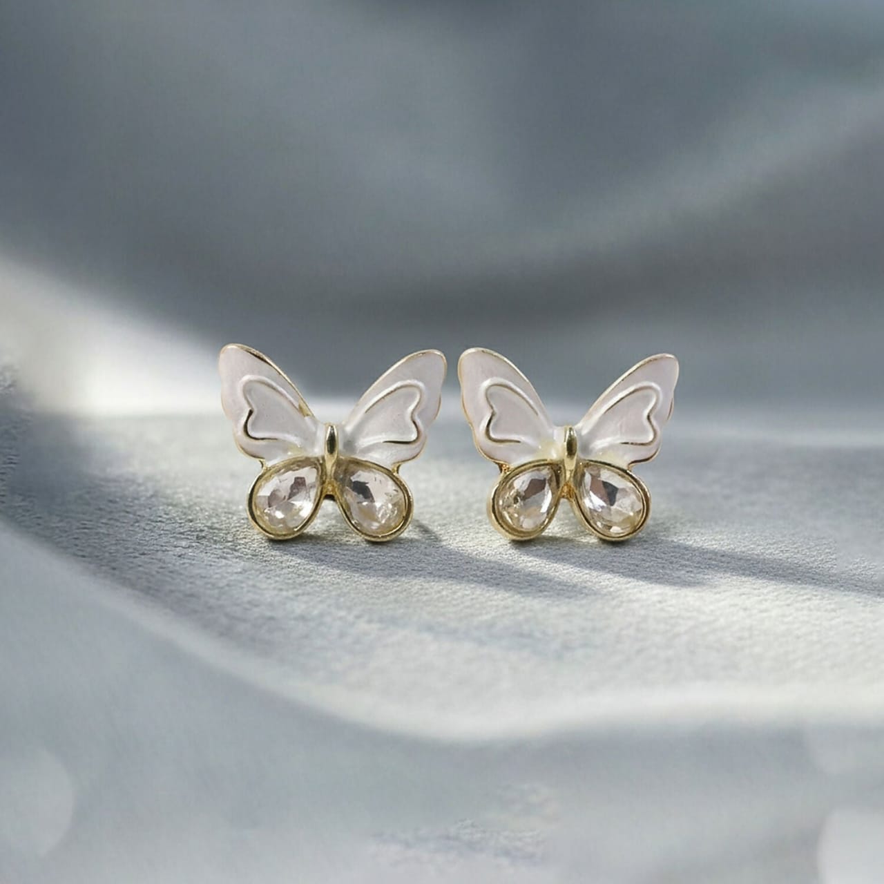 Elegant Crystal Butterfly Stud Earrings for Women And Girls