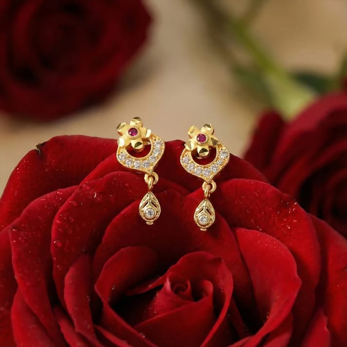 Elegant Gold-Plated Stone Earrings for Women