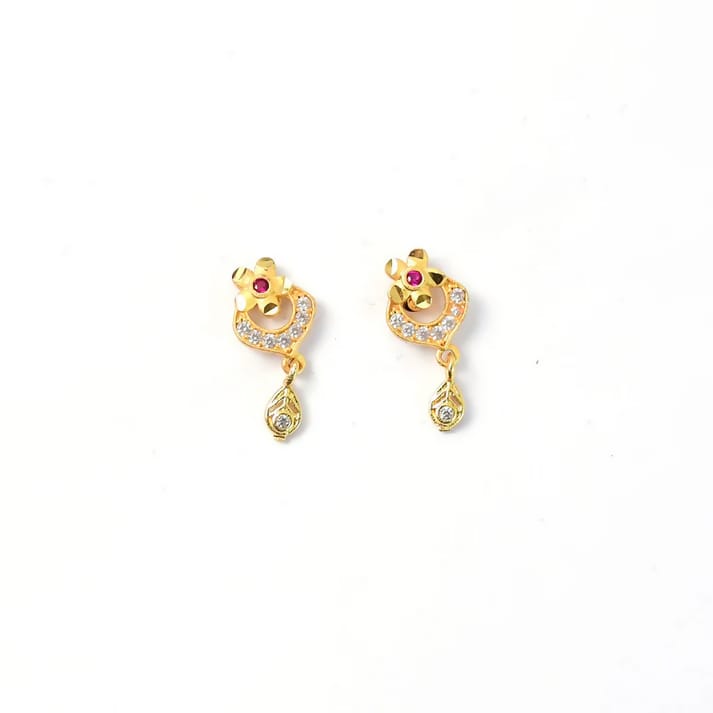 Elegant Gold-Plated Stone Earrings for Women