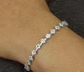 Silver Plated Square Ad Stone Chain Bracelet - First Cart