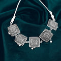 Brass Choker Neckless With Same Pattern Earrings (2Pc) - First Cart