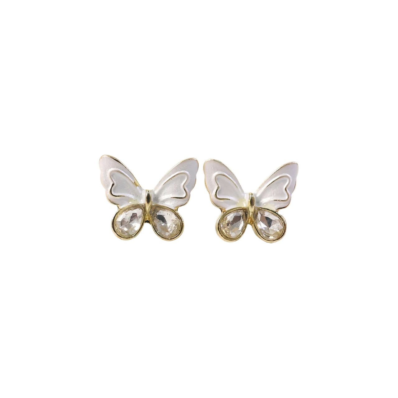 Elegant Crystal Butterfly Stud Earrings for Women And Girls