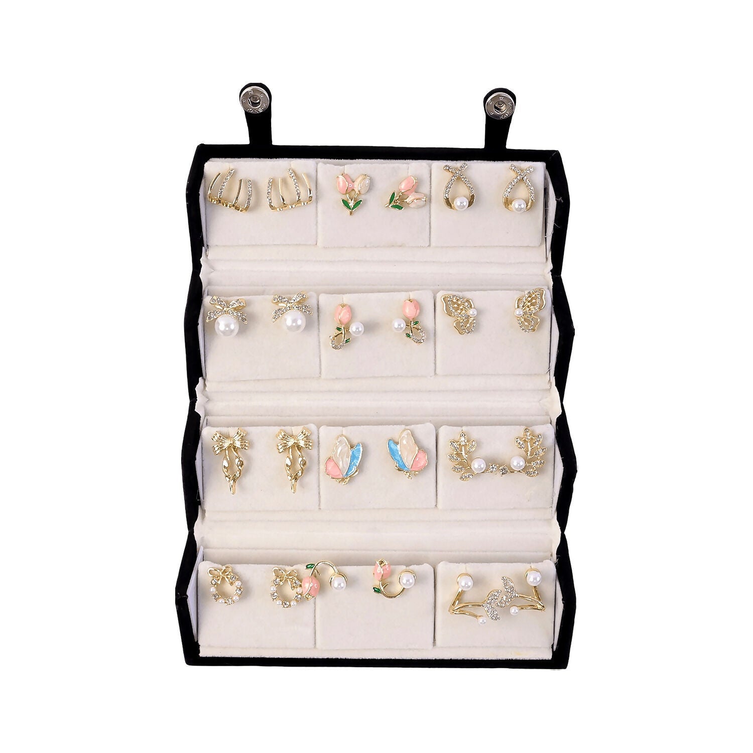 Korean Anti Tarnish Earrings Combo Set With Velvet Box for Women And Girls (12 Pair)
