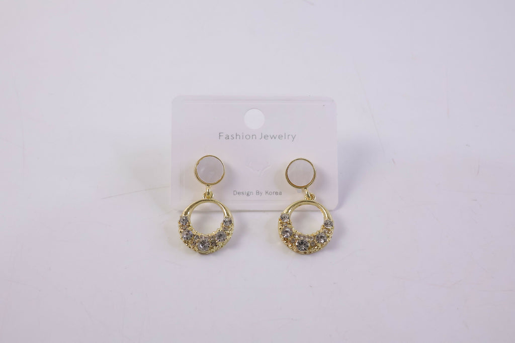 Round Crystal Drop Earrings for Women