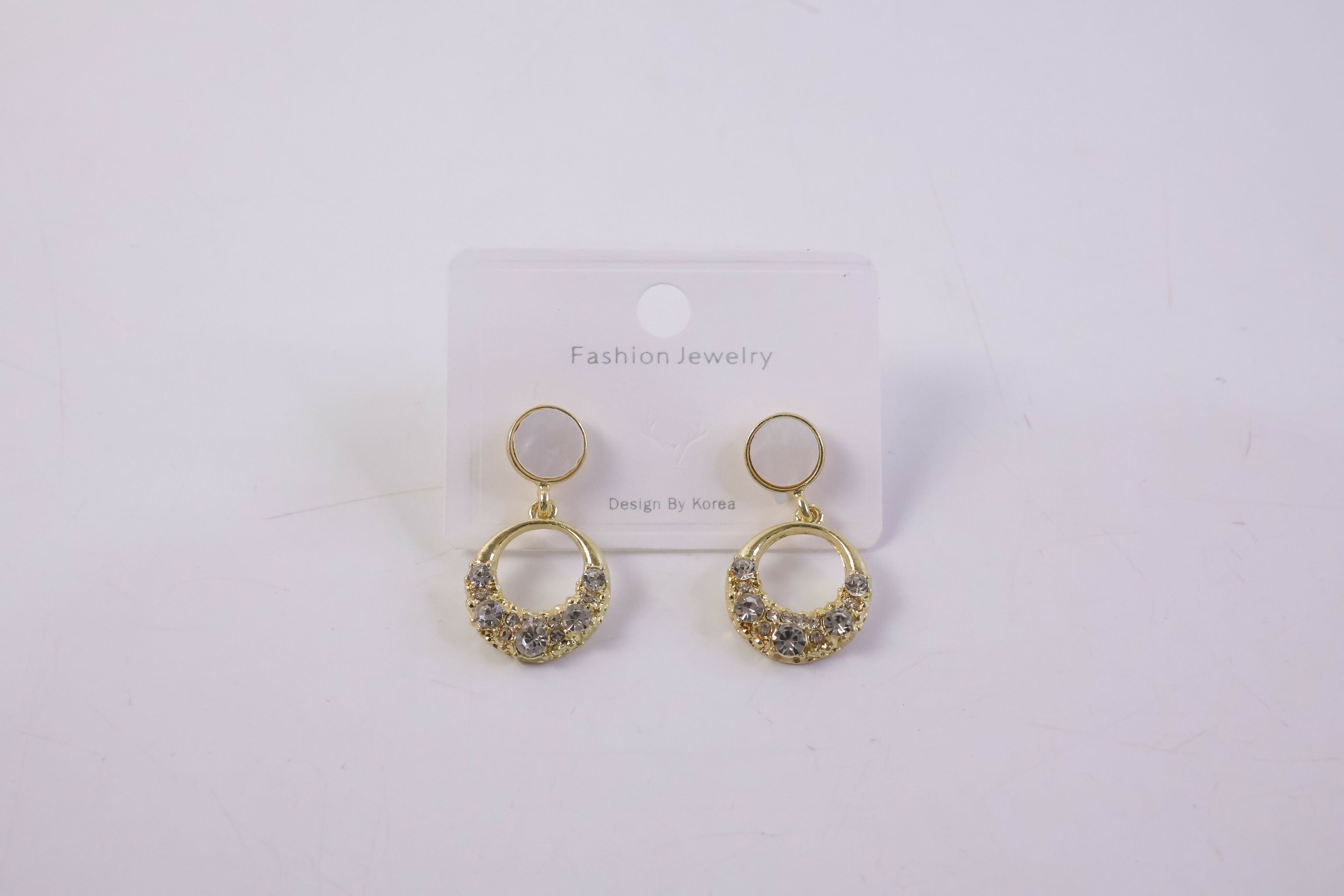 Round Crystal Drop Earrings for Women